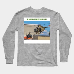 US Army OH-6 Cayuse and UH-1 Huey Long Sleeve T-Shirt